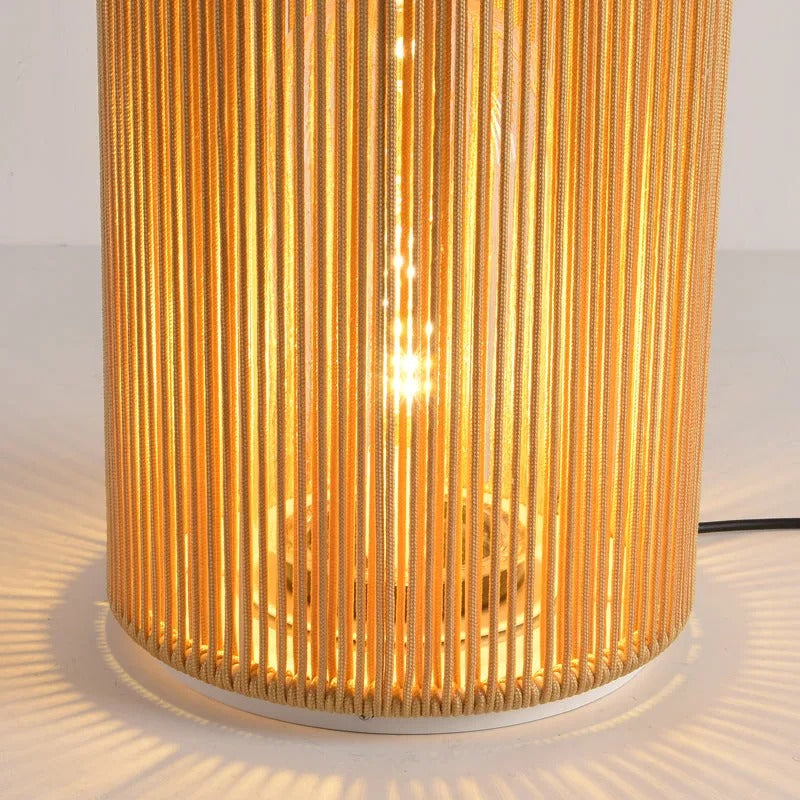 Lorrenlynne Rattan Floor Lamp-Moonnatur