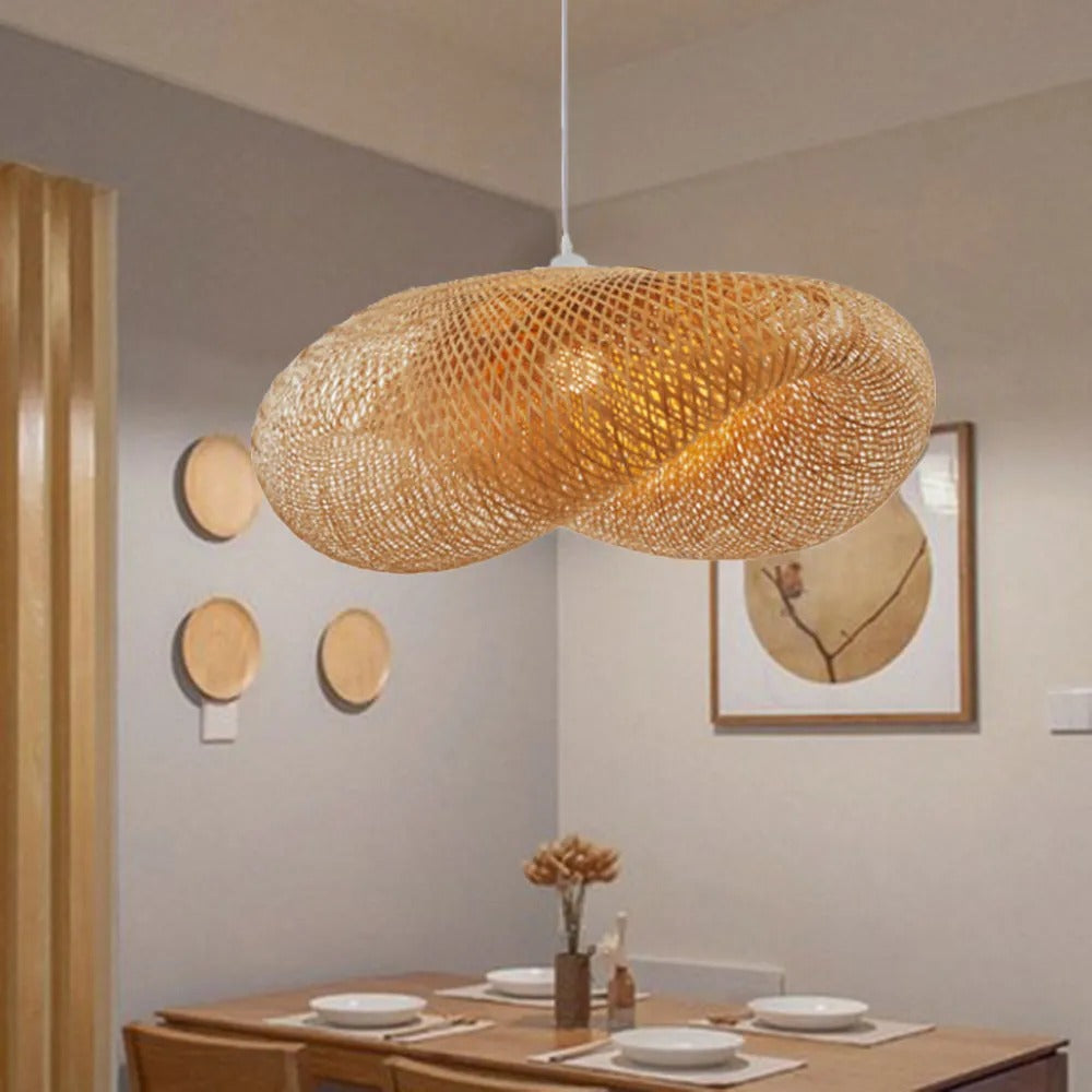Rinwa Natural Pendant Light for Dining Room/Kitchen Island, Bamboo - Neutralighting