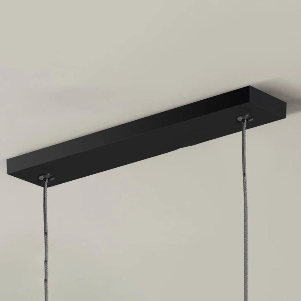 Clen Modern Linear Pendant Light Double Frame, Black/Gold - Neutralighting