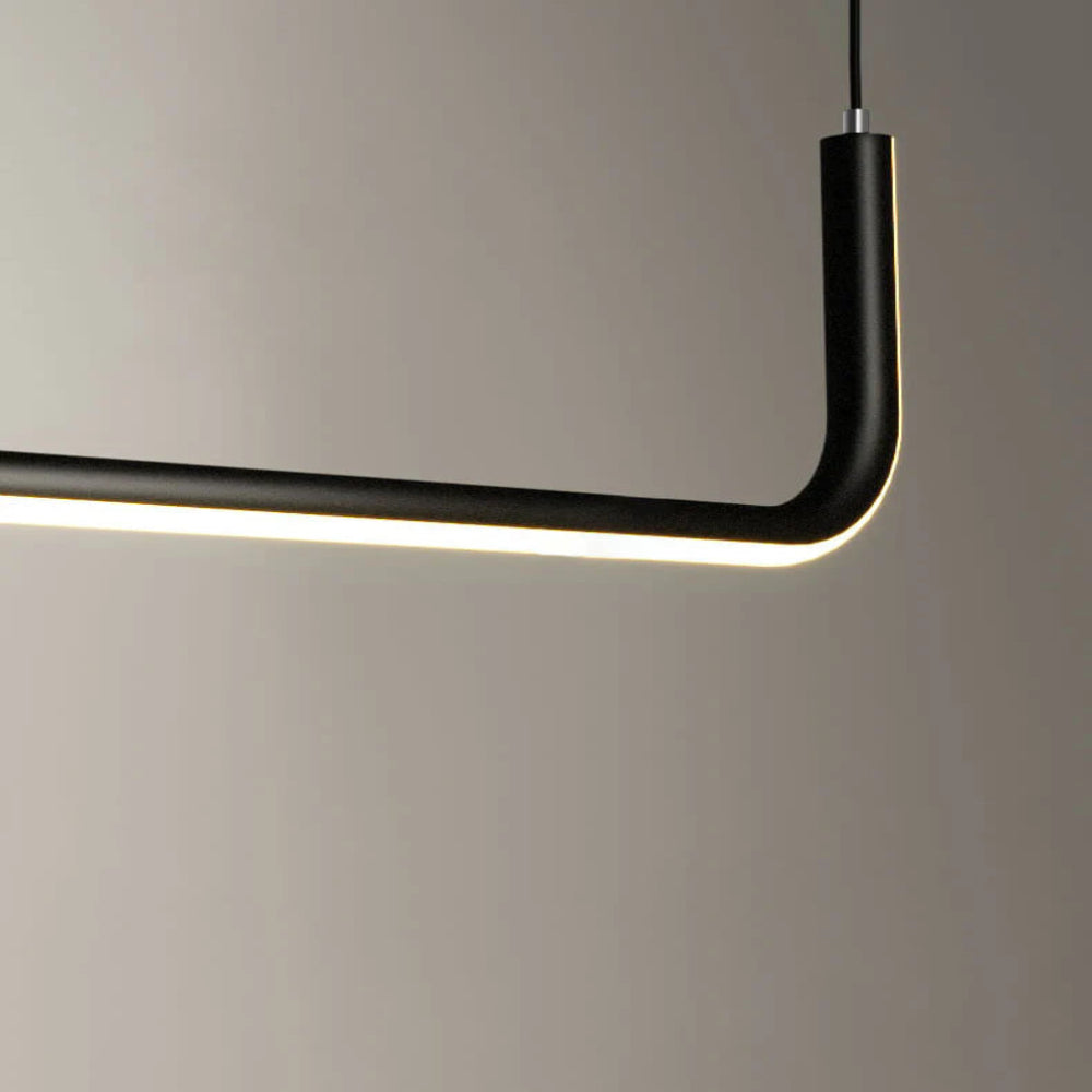 Clen Modern Linear Pendant Light Double Frame, Black/Gold - Neutralighting