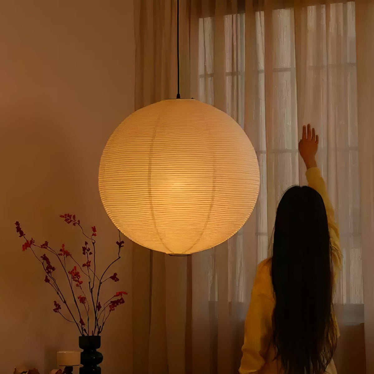 Dewavelle Paper Pendant Light-Moonnatur